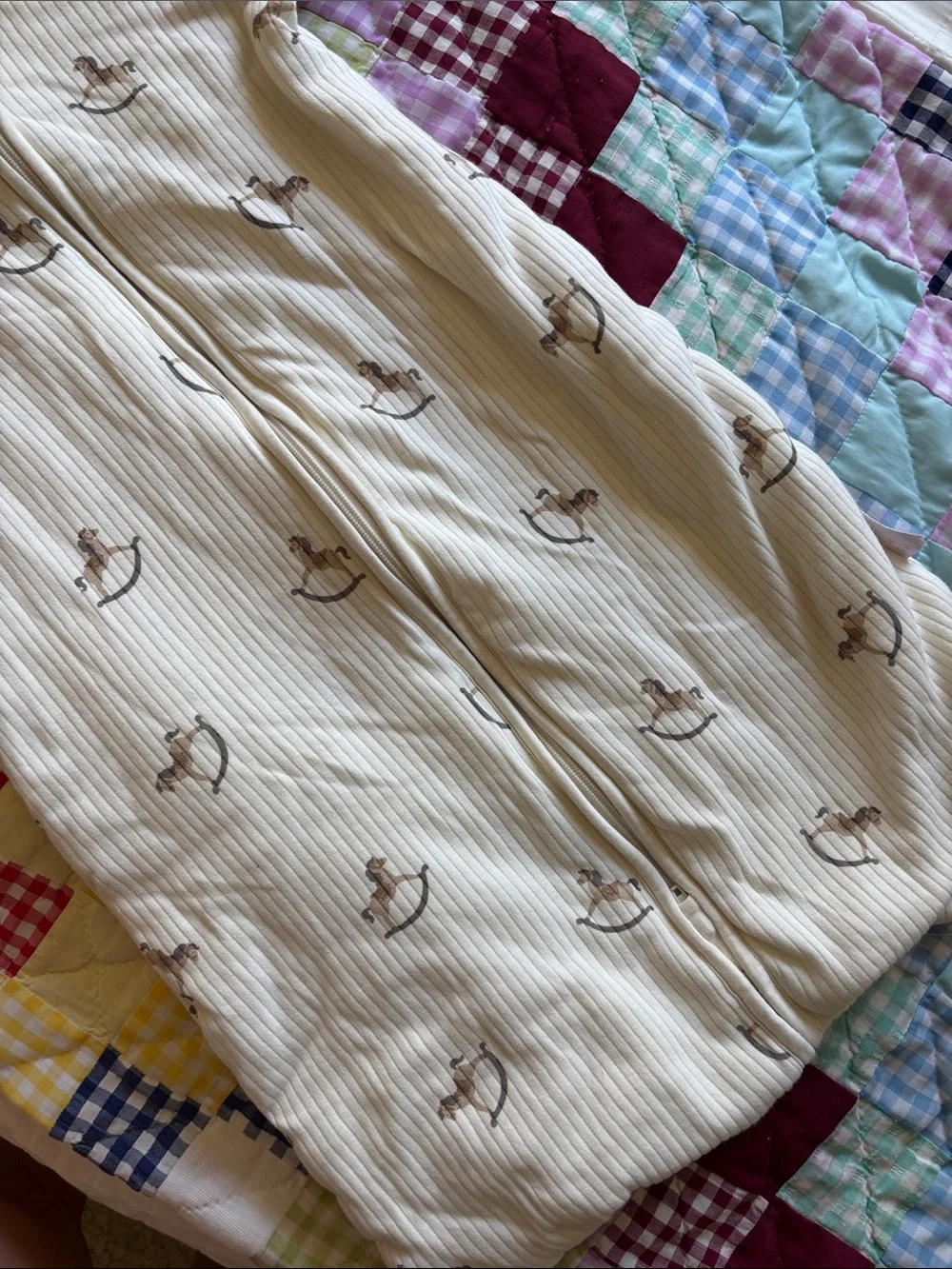 Cream Rocking Horse Sleep Sack 2.5 Tog 100% Cotton